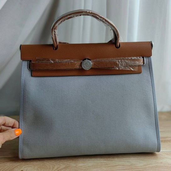 Женская сумка Hermes HerBag 30x25 см - Grey