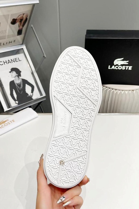 Кожаные кроссовки Lacoste logo-plaque - White