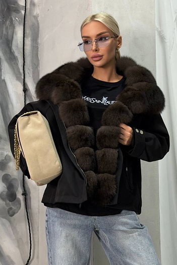 Женская парка с натуральным мехом Max Mara premium   
