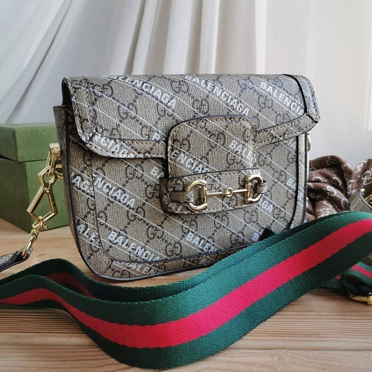 Сумка Gucci x Baleniaga Horsebit 20.5x15 см   