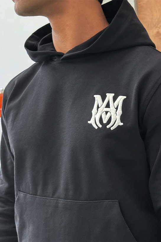 Мужское чёрное худи Amiri M.A. Core embroidered-logo
