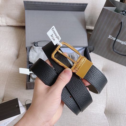 Двусторонний кожаный ремень Zegna Premium (длина 110 см, ширина 3.5 см)   