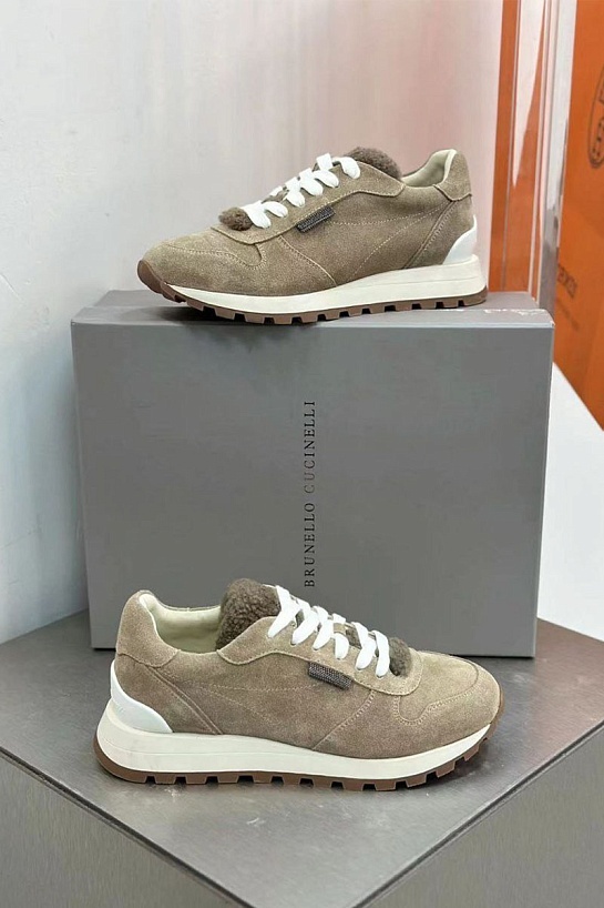 Женские замшевые кроссовки Brunello Cucinelli