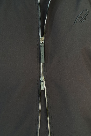 Мужская чёрная ветровка Brioni logo-embroidered   