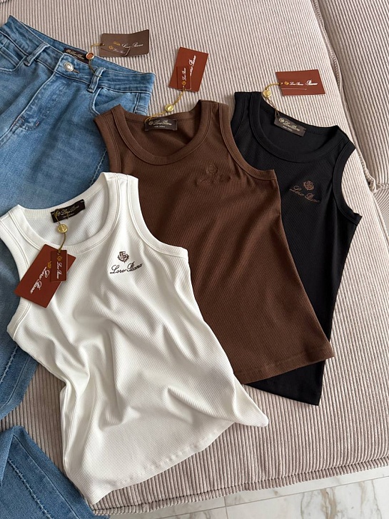 Женская белая майка Loro Piana premium 