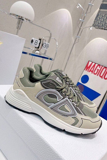 Мужские зелёные кроссовки Dior B30   