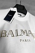 Белая футболка Balmain Paris gold logo-print