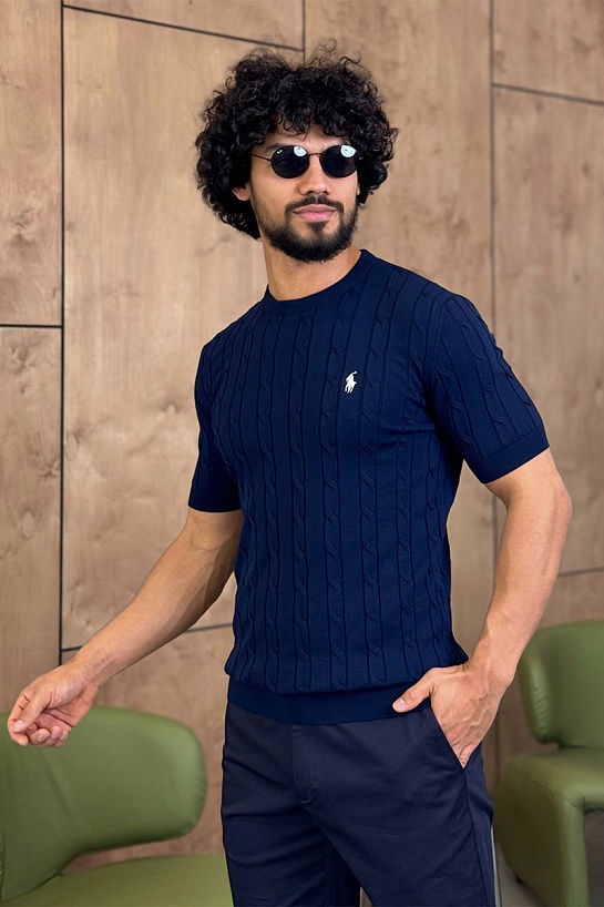 Мужская тёмно-синяя футболка Роlо Ralрh Lаurеn