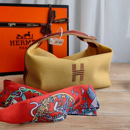 Женская косметичка Hermes Bride-a-Brac 21x13 см - Beige   