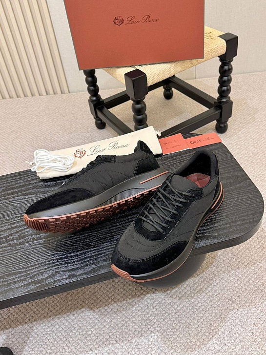Мужские кроссовки Loro Piana Week End Walk - Black