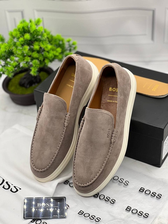 Мужские замшевые лоферы Hugo Boss Randy - Beige