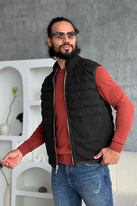 Чёрный двусторонний жилет Loro Piana