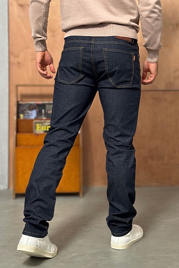 Мужские джинсы тёмно-синего цвета Loro Piana regular fit   