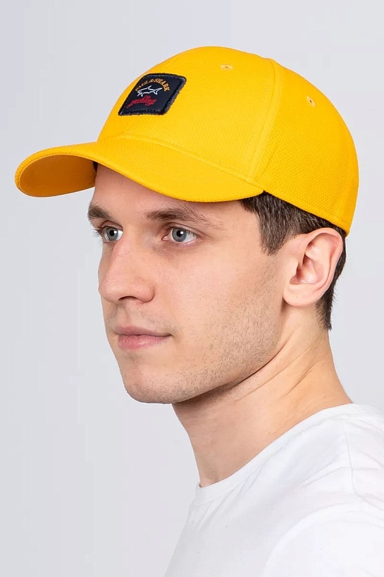Мужская жёлтая бейсболка Paul & Shark logo-patch