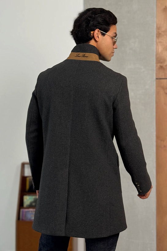 Мужское пальто серого цвета Loro Piana