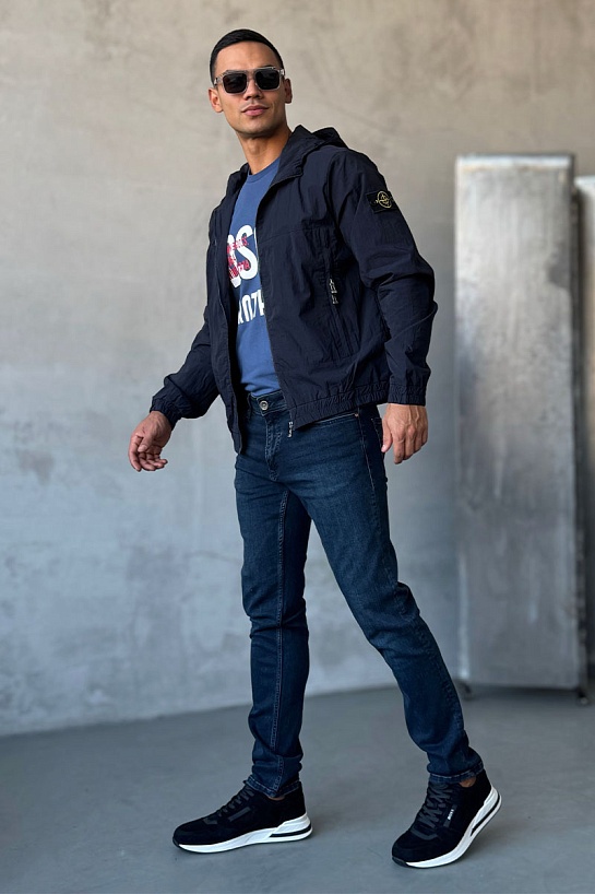Куртка синего цвета Stone Island compass-patch