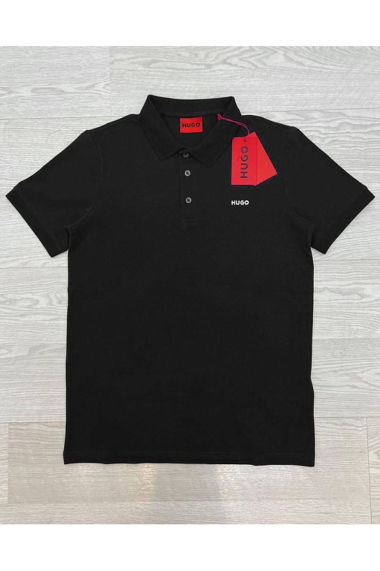 Мужское поло чёрного цвета Hugo Boss