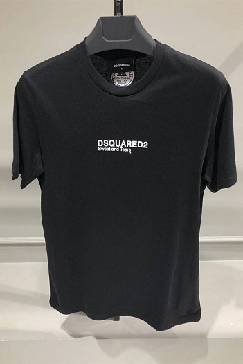 Мужская футболка Dsquared2 "Sweat and Tears" - Black   