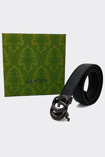 Брендовый кожаный ремень Gucci (ширина 3.8 см, длина 125 см)   