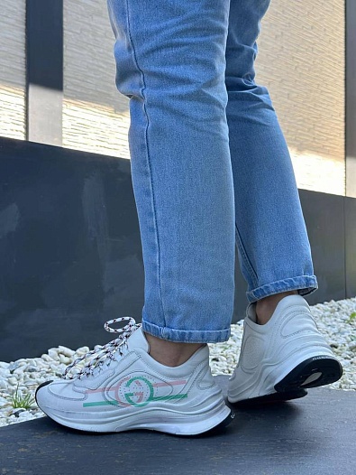 Женские кожаные кроссовки Gucci GG Run   
