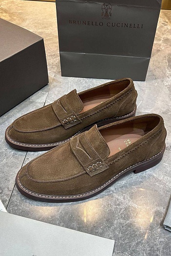 Мужские замшевые лоферы Brunello Cucinelli Premium   