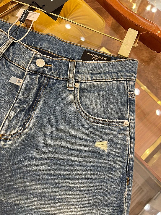 Мужские синие джинсы Dolce & Gabbana slim fit Premium