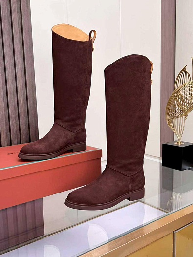 Женские замшевые сапоги Loro Piana premium - Red   