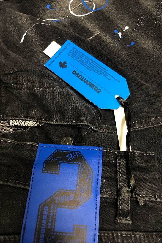 Мужские джинсы Dsquared2 "Paint Splatter" - Black