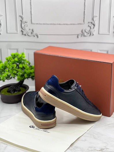 Кожаные кроссовки Loro Piana Tennis Walk - Navy   