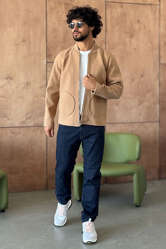 Мужской бежевый бомбер Marque Louis Vuitton Deposée
