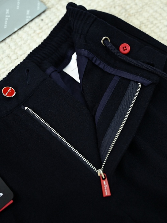 Мужские тёмно-синие брюки Kiton premium