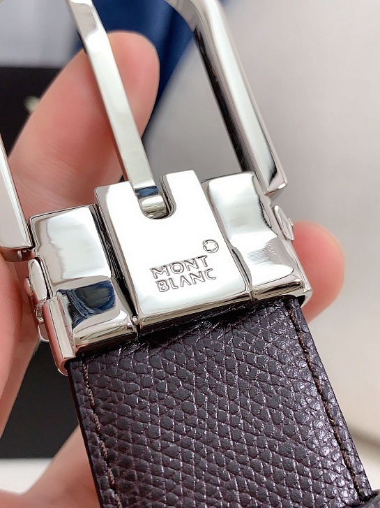 Двусторонний кожаный ремень Montblanc Premium (ширина 3.4 см)