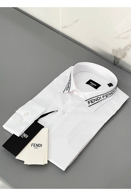Классическая мужская рубашка Fendi белого цвета