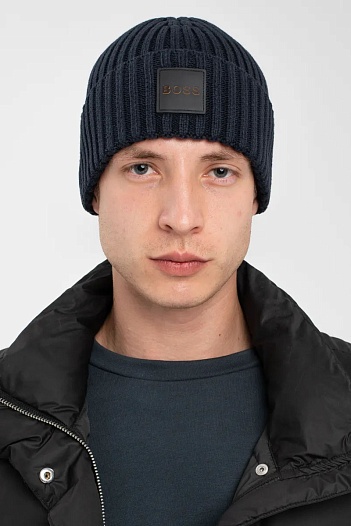 Шапка Hugo Boss Flavio logo-patch - Navy   
