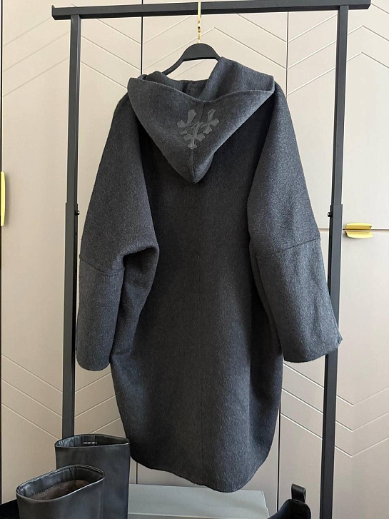 Женское пальто с капюшоном Chrome Hearts premium - Grey