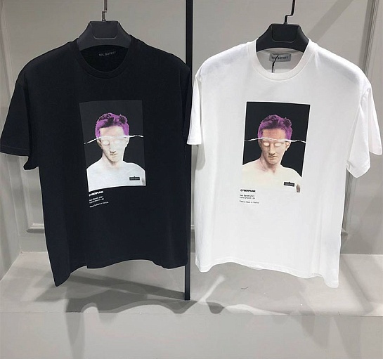 Белая оверсайз футболка Neil Barrett "Cyberpunk"