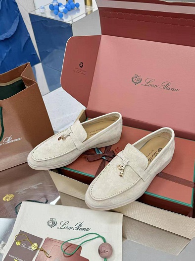 Женские замшевые лоферы Loro Piana Summer Charms Walk premium   
