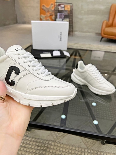 Женские кроссовки Celine белого цвета   
