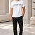 Белая футболка Balmain Paris black logo-print