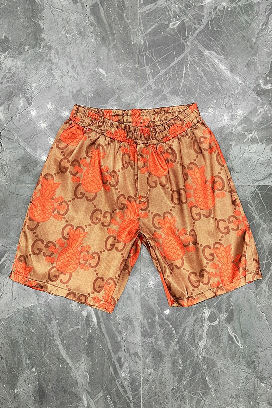 Мужские шорты Gucci logo all-over - Brown