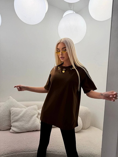 Женская базовая футболка Schiaparelli premium - Brown   