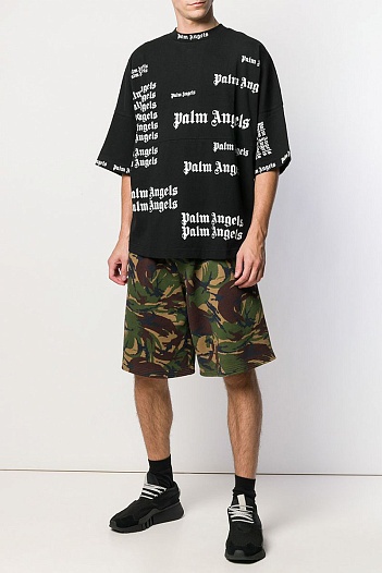 Чёрная оверсайз футболка Palm Angels Ultra Logo   