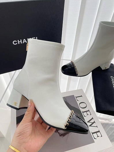 Женские кожаные сапоги Chanel premium   