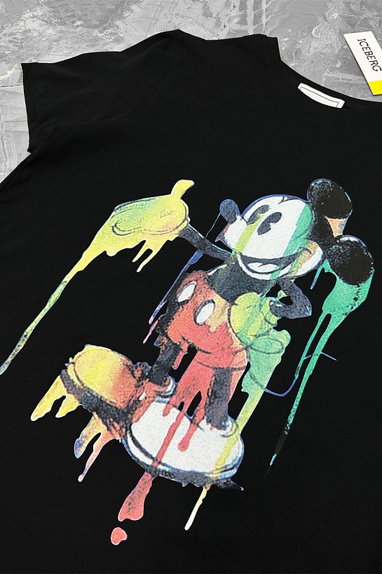 Чёрная футболка Iceberg Mickey Mouse