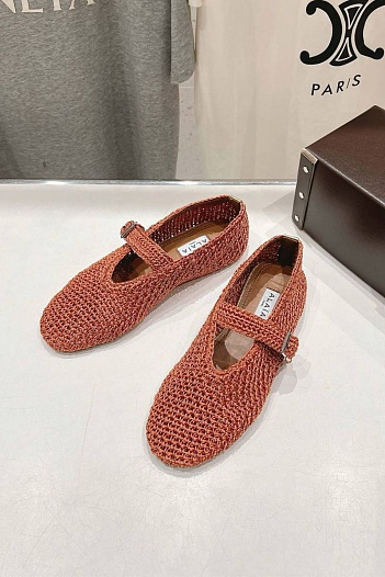 Женские плетёные балетки ALaia Premium - Red   