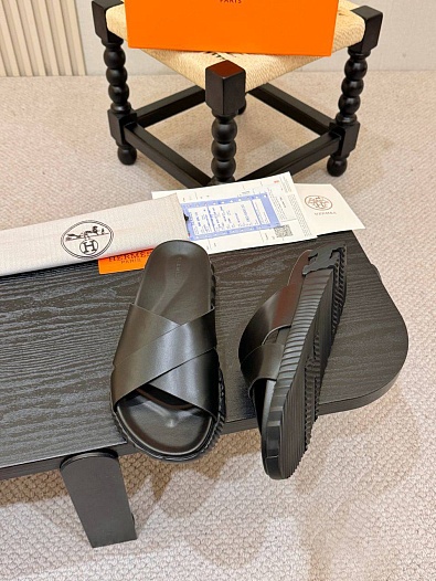 Кожаные шлёпанцы Hermes Infra   