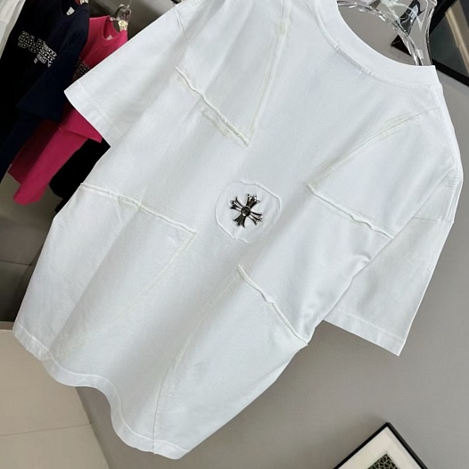 Белая оверсайз футболка Chrome Hearts Premium   