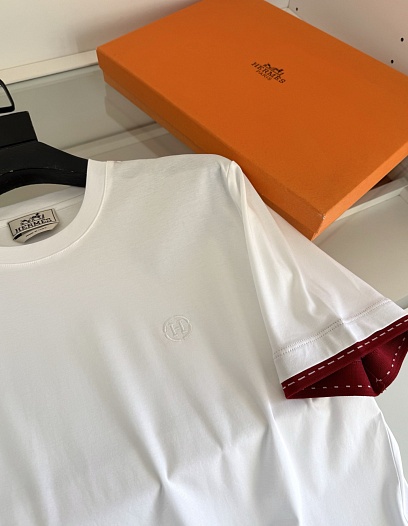 Мужская белая футболка Hermes premium   