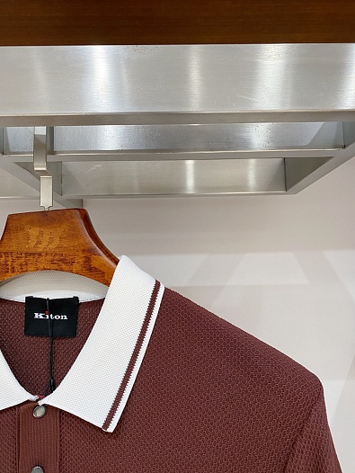 Мужское коричневое поло Kiton premium   