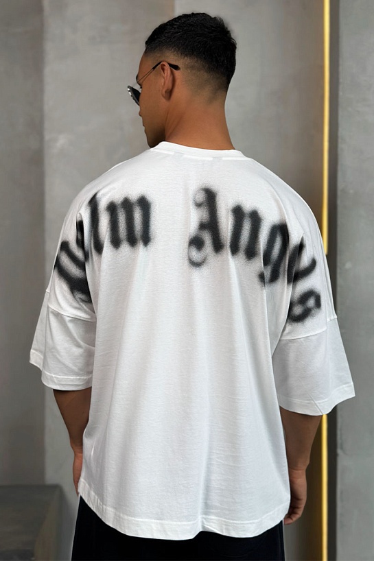 Белая оверсайз футболка Palm Angels Blurred Logo